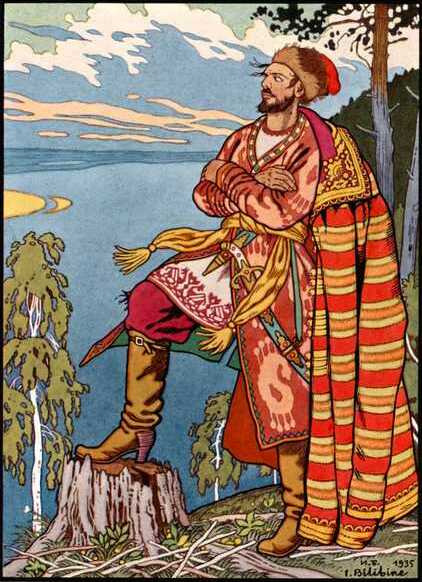 Ivan Bilibin — Bogatyr am Meer (1935) · Wikimedia Commons (Public Domain) Ivan Bilibin — Bogatyr am Meer (1935) · Wikimedia Commons (Public Domain)